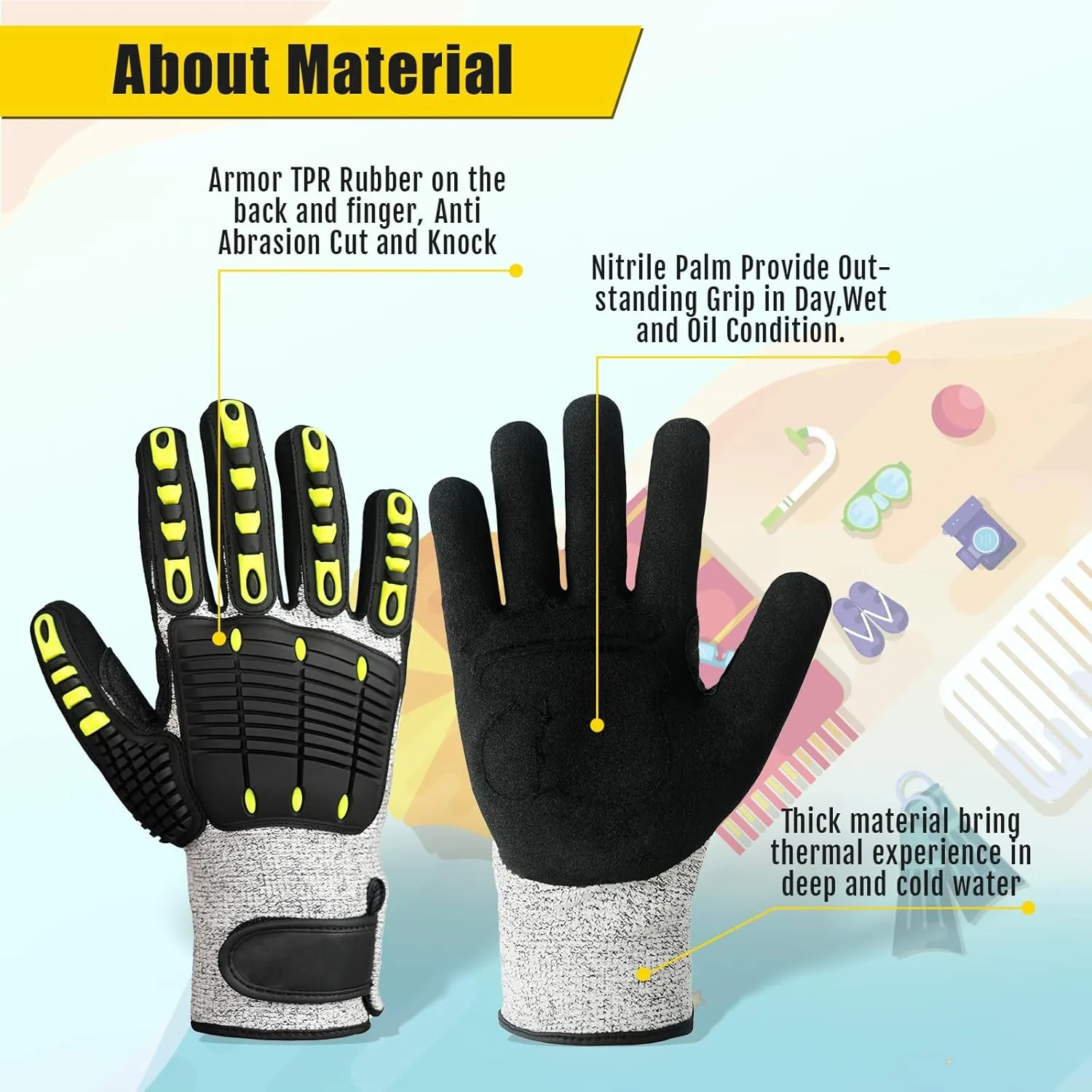 Lobster Gloves for Women and Mens Wetsuit Gloves 3mm Spearfishing Scuba Diving Snorkeling Swimming