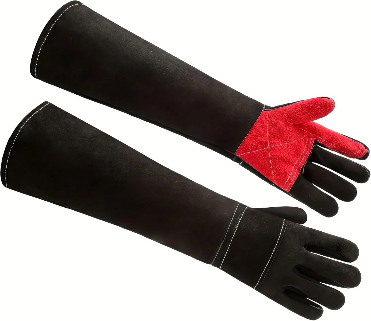 Long Welding Gloves 23.6 Inches 932℉,Heat/Fire Resistant Leather For Mig, Tig, Stick, Forge, BBQ, Grill, Fireplace