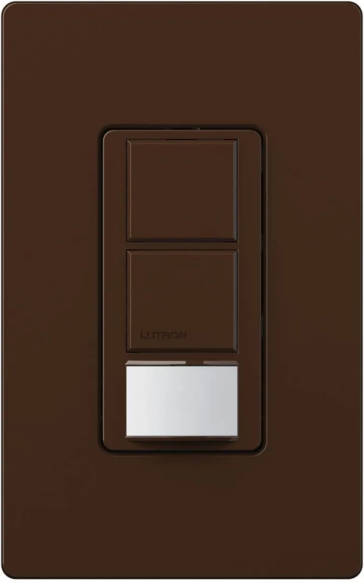 Lutron Lutron MS-OPS6-DDV-BR Maestro 6 Amp Single Pole Dual Circuit Occupancy Sensing Switch, Brown