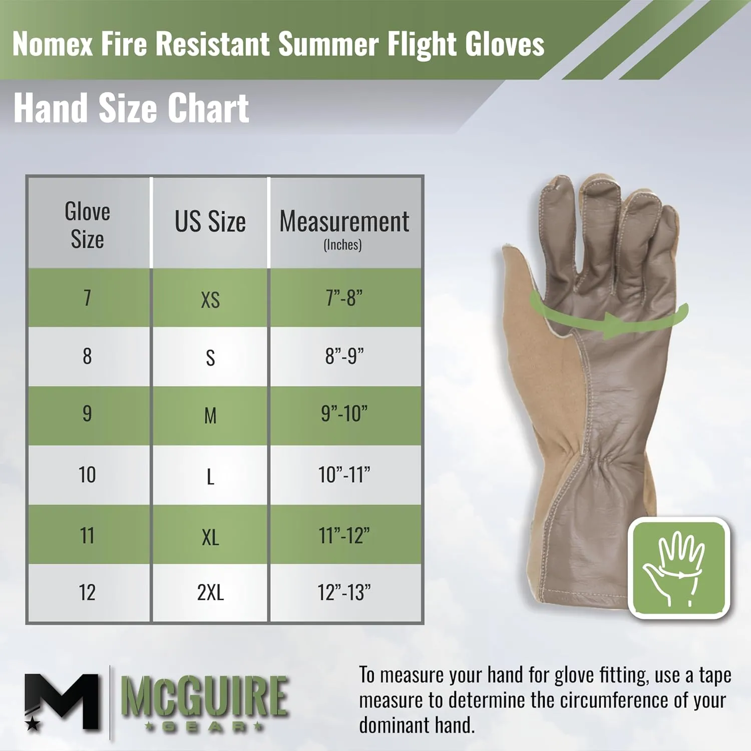 M MCGUIRE GEAR Nomex Summer Flight Gloves, Fire-Resistant Tactical Gloves for Pilots, Military, Law Enforcement & Mechanics