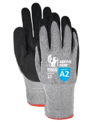 MAGID Griffin Gear ANSI A2 Hyperon Foam Nitrile Coated Work Gloves, 12 Pairs, Size 10/XL (GPD256)