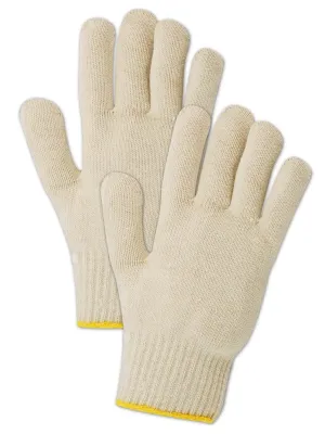 MAGID KnitMaster 13681KWHVY Cotton Glove, Knit Wrist Cuff, 9.5" Length, Men's (One Dozen)