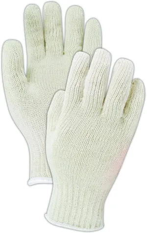 MAGID KnitMaster T1932 Seamless 7 Gauge Cotton/Polyester Knit Gloves, 12 Pairs, Size 9/L, Natural