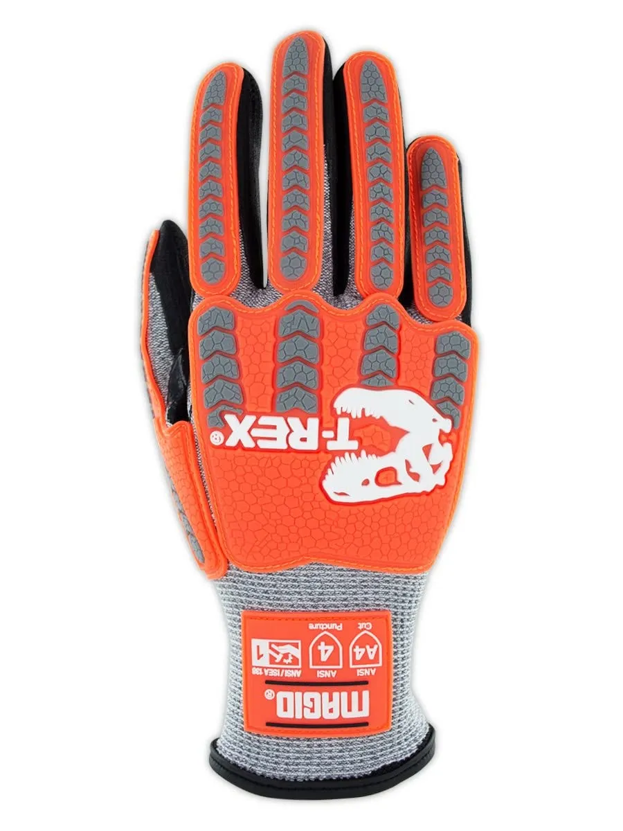 MAGID T-REX Flex Series ANSI A4 Foam Nitrile Coated Impact Gloves, 2 Pairs, Size 12/3XL (TRX443)