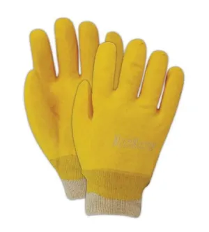 MAGID T1170 MultiMaster Smooth Finish PVC Gloves with Knit Cuff, Standard, Yellow (12 Pair)