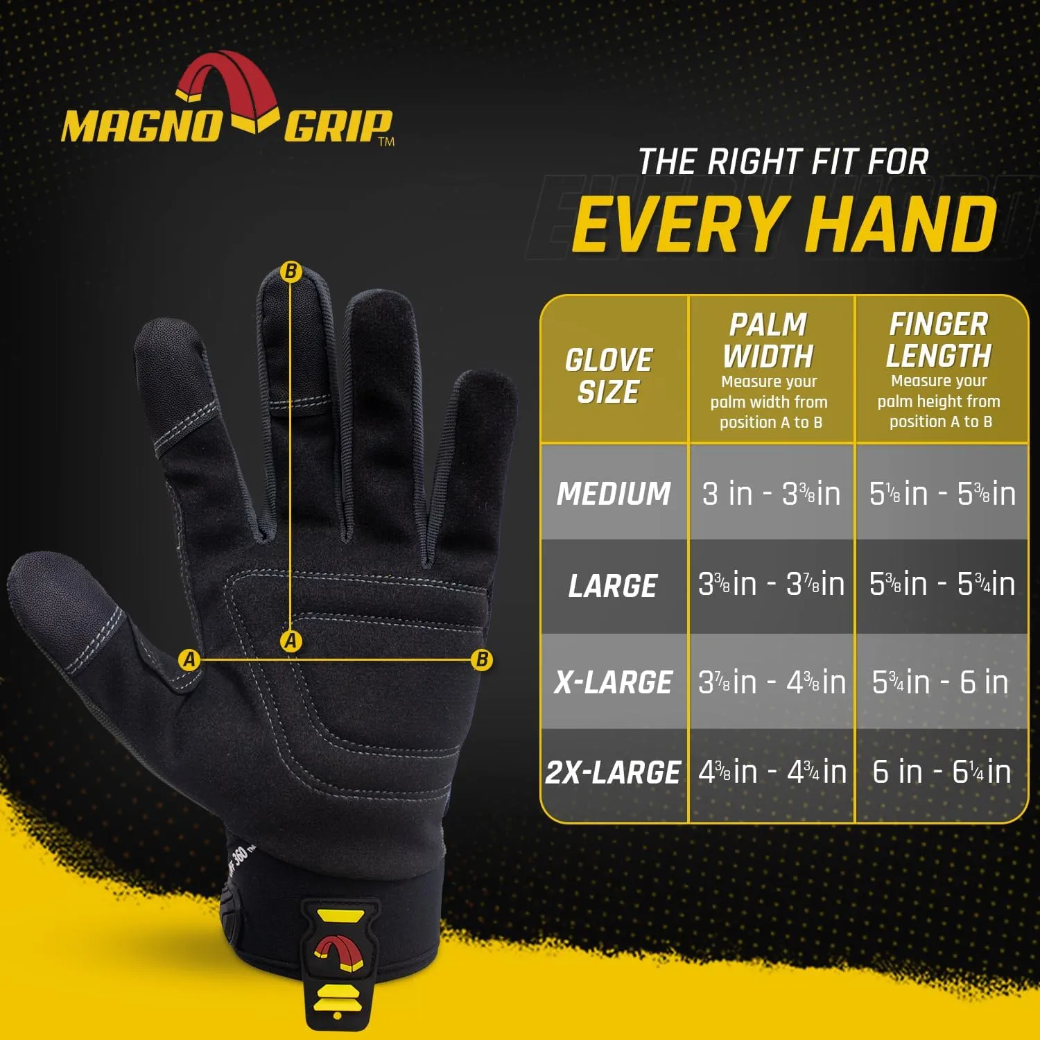 MagnoGrip Pro Performance Work Gloves with Integrated Magnetic Storage, Touchscreen Technology, Impact Resistant
