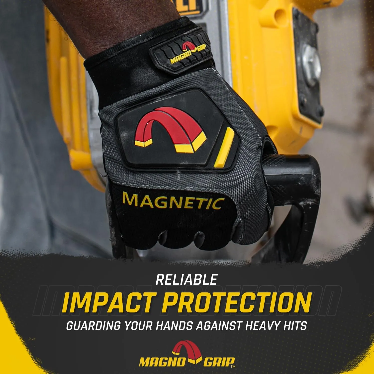 MagnoGrip Pro Performance Work Gloves with Integrated Magnetic Storage, Touchscreen Technology, Impact Resistant