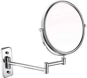 Makeup Mirror Foldable Wall-Mounted 6-inch Cosmetic Mirror Bathroom Round Metal 3X Magnification Double-Sided Mirror