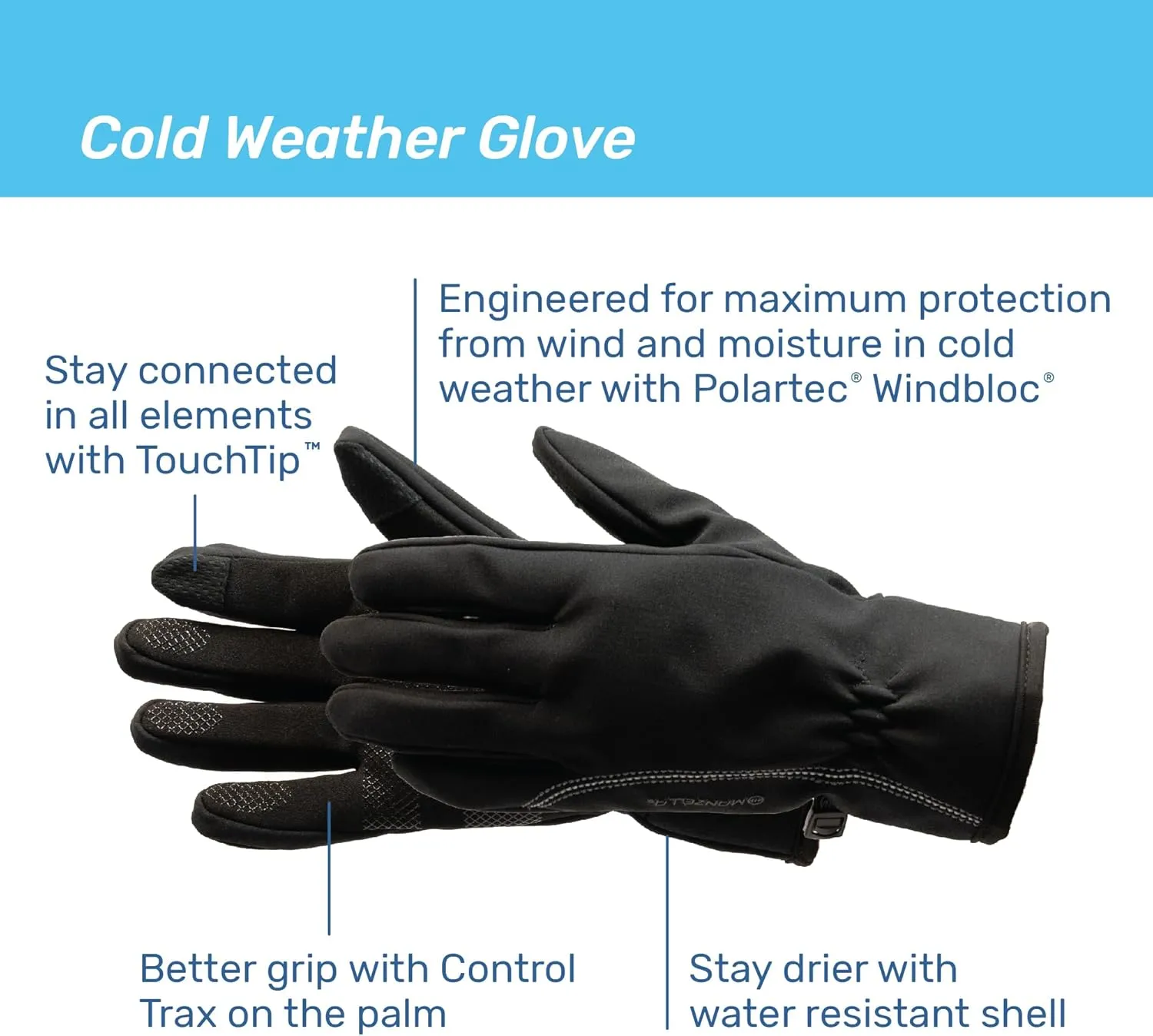 Manzella Womens Wanderer Polartec Windbloc Touchtip