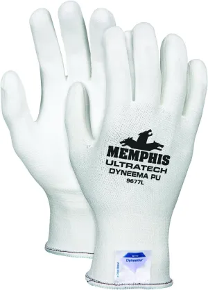 MCR Safety 9677L UltraTech Dyneema 13-gauge PU Coating Washable Gloves, White, Large, 1-Pair