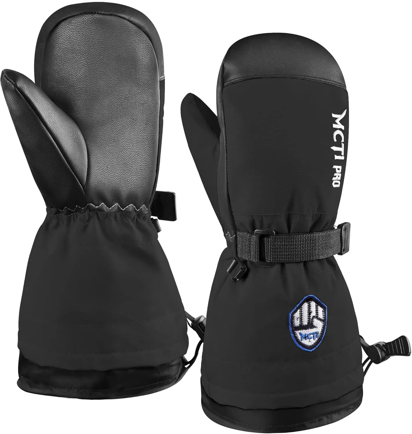 MCTi Kids Mittens Waterproof Winter Ski Warm Sherpa Fleece Lined Removable Insert