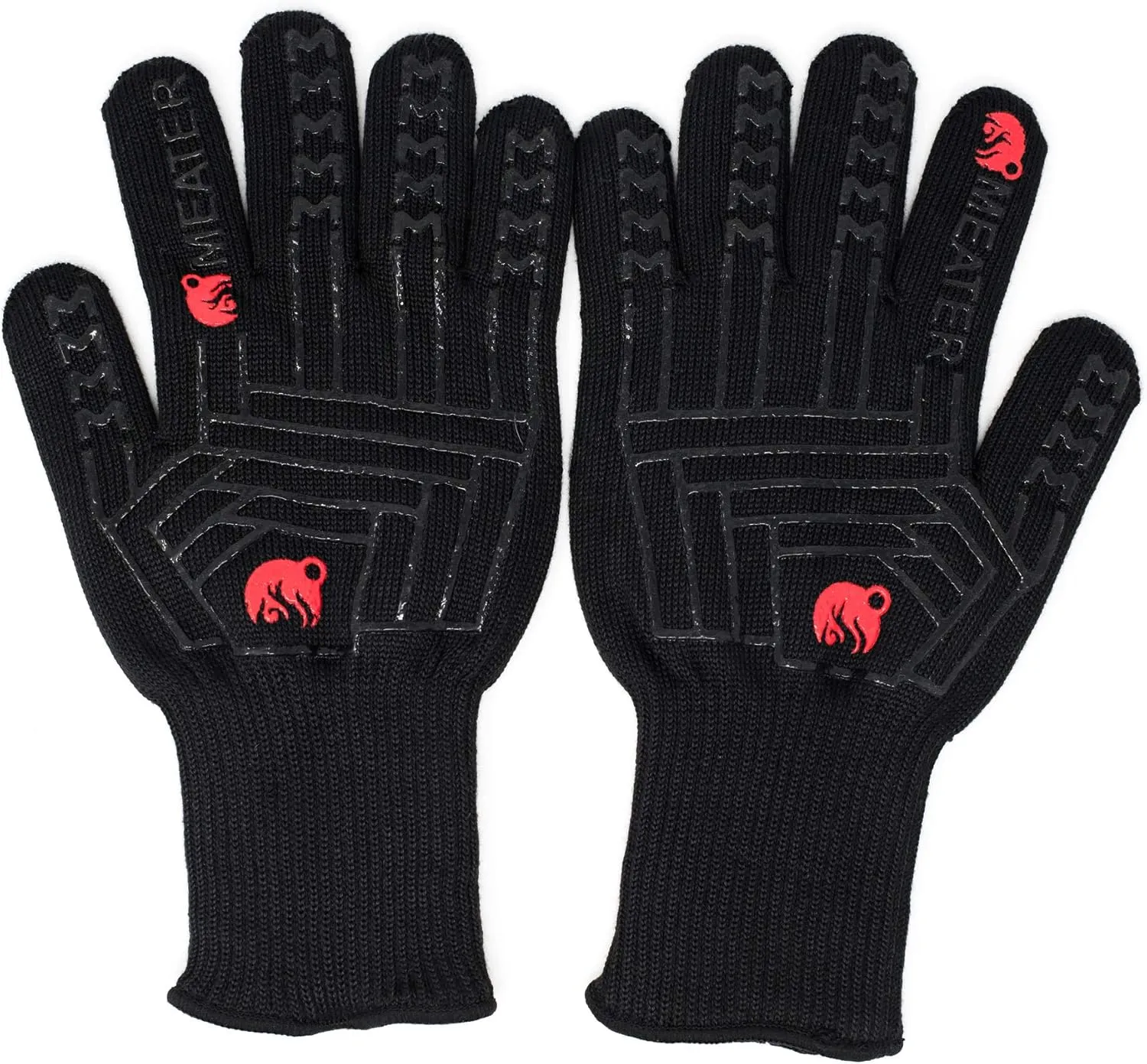 MEATER Mitts - Heat Resistant BBQ Gloves - Premium Cooking Gloves for Grill, Smoker, Oven, and Baking - Non-Slip, High-Temperature Protection, Extra Long Cuffs