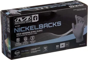 Mechanix Wear: 6 Mil Nickelback Nitrile Gloves with Sweat Absorbing Liner, Latex and Powder Free, Disposable Gloves, Textured Grip, 50 pack, Cleaning and Mechanic Work Gloves (Gray 6 mil, Medium)