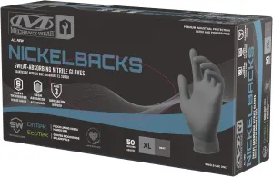 Mechanix Wear: 6 Mil Nickelback Nitrile Gloves with Sweat Absorbing Liner, Latex and Powder Free, Disposable Gloves, Textured Grip, 50 pack, Cleaning and Mechanic Work Gloves (Gray 6 mil, X-Large)