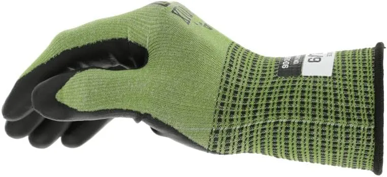Mechanix Wear: ANSI A3 Cut Resistant Urethane Coated SpeedKnit Work Gloves - Touch Capable, Strong Grip in Dry & Wet Conditions (Green, Medium)