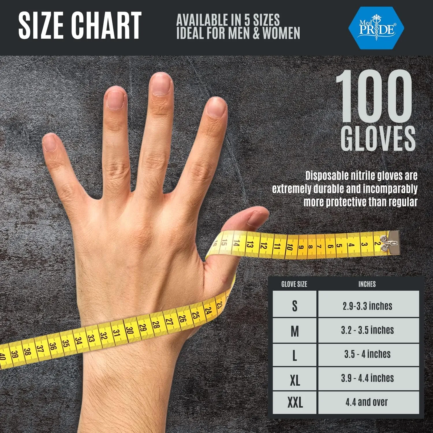 MED PRIDE Maxx Strength Nitrile Industrial Orange Gloves, 8 Mil Thick - Diamond Texture Disposable Heavy-Duty, Tear-Resistant