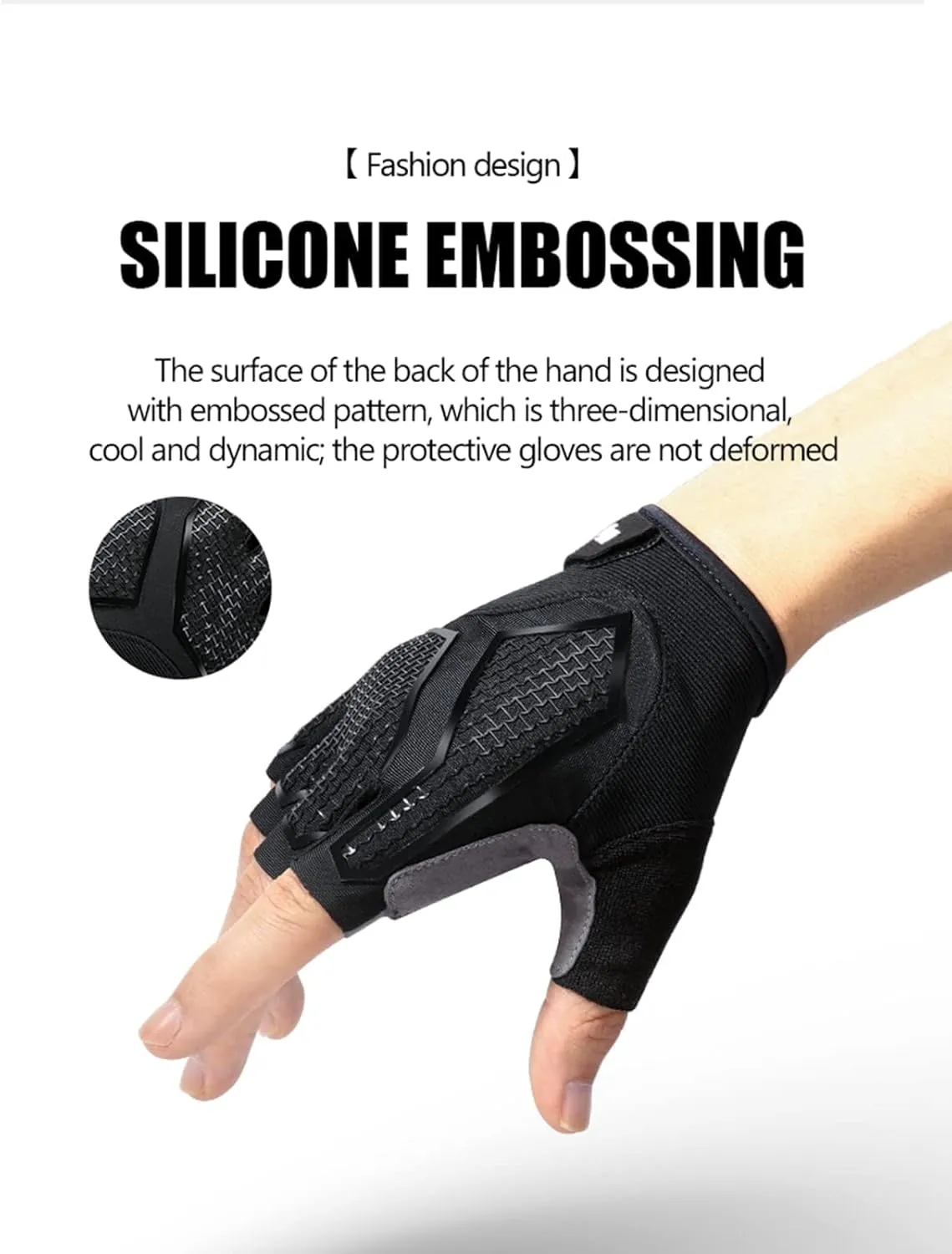 Mens Cycling Gloves, Mountain Bike Gloves Half Finger Road Racing Riding Gloves Gel Padded Breathable Shock-Absorbing Anti-Slip Biking MTB Motorcycle Gloves for Men Women