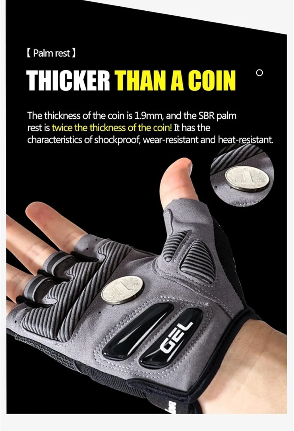 Mens Cycling Gloves, Mountain Bike Gloves Half Finger Road Racing Riding Gloves Gel Padded Breathable Shock-Absorbing Anti-Slip Biking MTB Motorcycle Gloves for Men Women