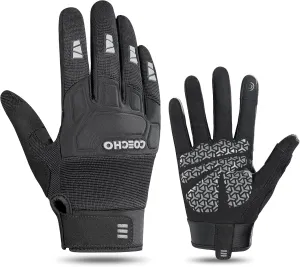 Men's Mountain Bike Gloves - 5mm Shock-Absorbing Anti-Slip Palm, Breathable Knuckle Guard, Touchscreen Fingertips, Lightweight & Durable for MTB/Motocross/Off-Road Cycling