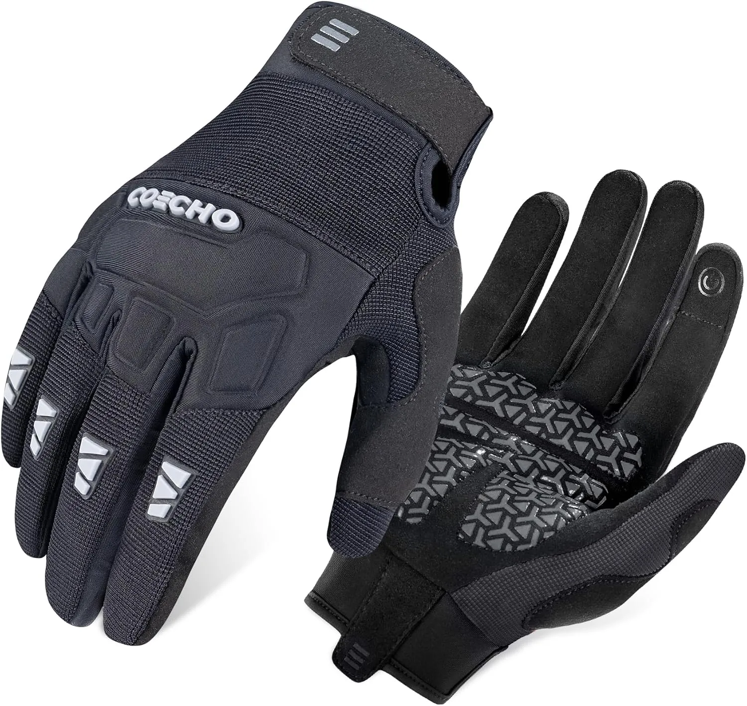 Men's Mountain Bike Gloves - 5mm Shock-Absorbing Anti-Slip Palm, Breathable Knuckle Guard, Touchscreen Fingertips, Lightweight & Durable for MTB/Motocross/Off-Road Cycling