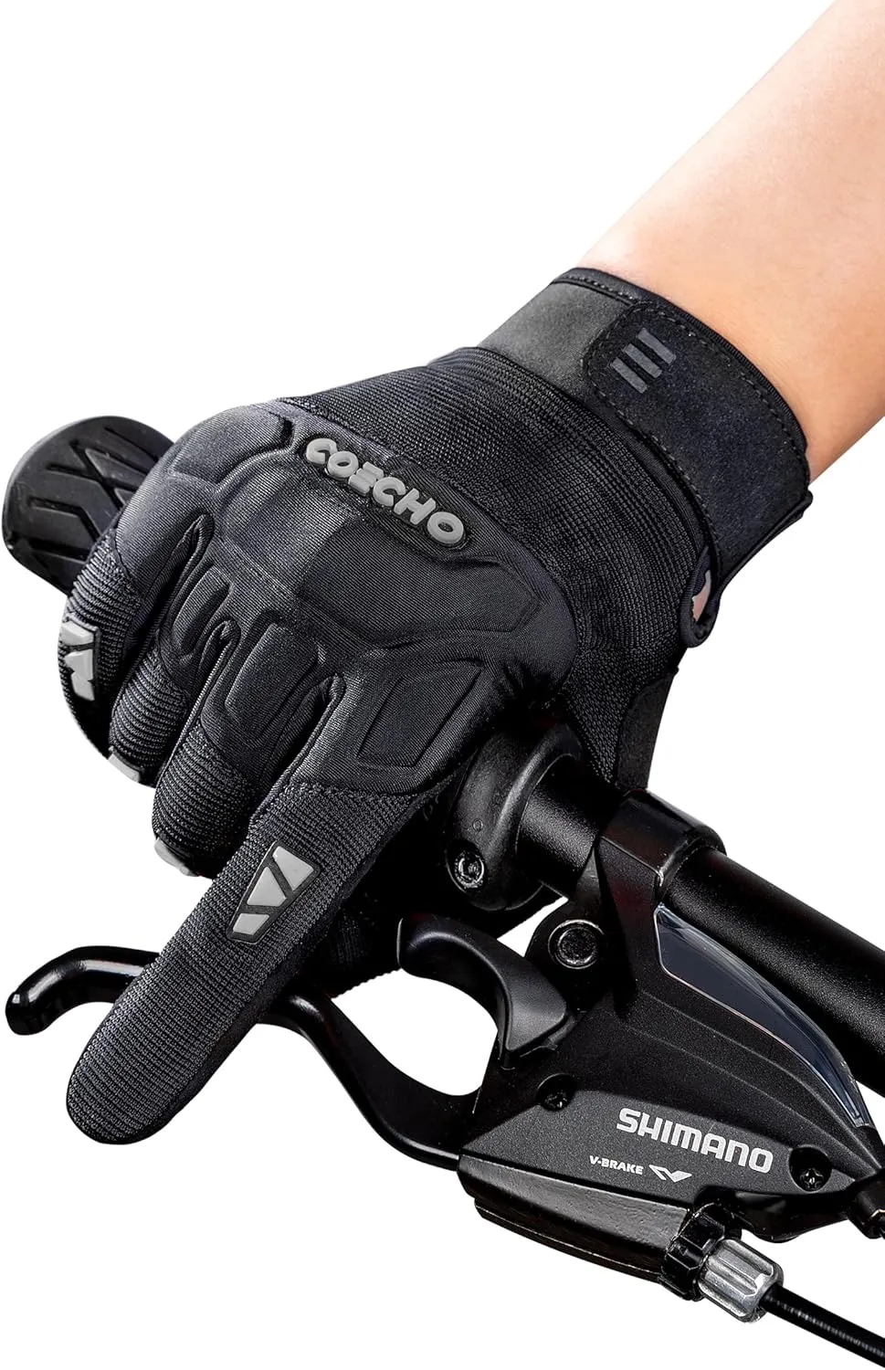 Men's Mountain Bike Gloves - 5mm Shock-Absorbing Anti-Slip Palm, Breathable Knuckle Guard, Touchscreen Fingertips, Lightweight & Durable for MTB/Motocross/Off-Road Cycling