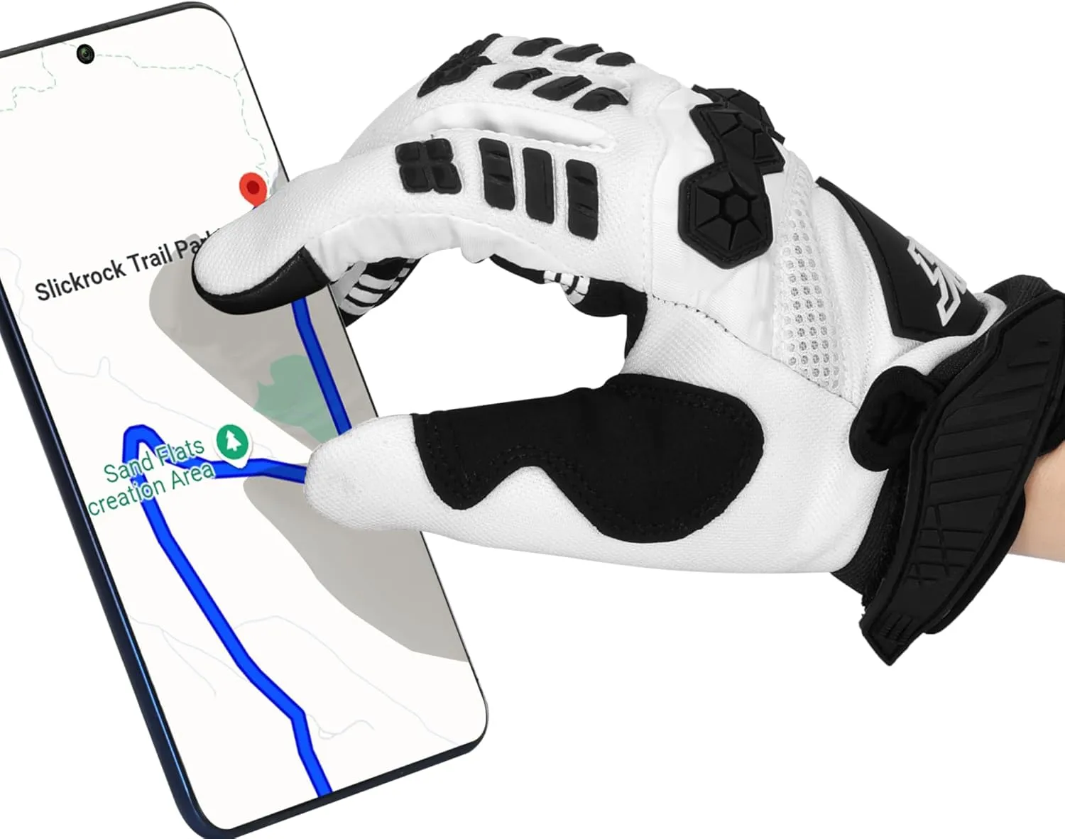 Men’s MTB Gloves-Touchscreen Dirt Bike Riding Gloves for Mountain Bike,ATV,BMX,Off-Road Motorcycles, Scooters,Street Bikes,Motorbike,Motocross Racing & Powersports (White, X-Large)