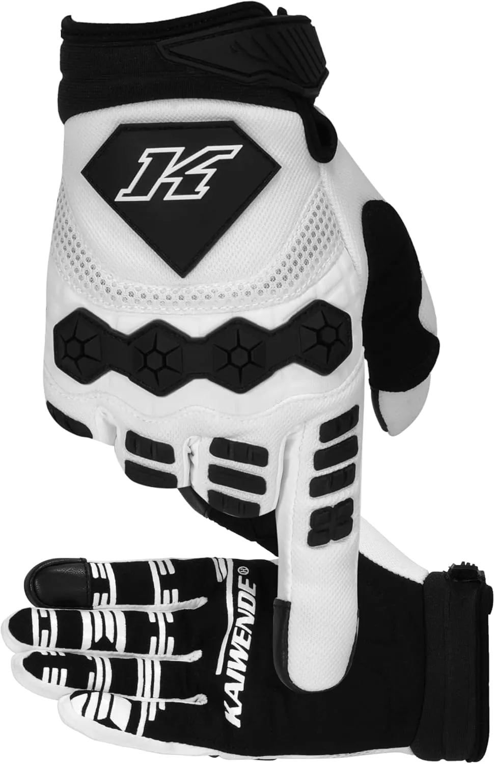 Men’s MTB Gloves-Touchscreen Dirt Bike Riding Gloves for Mountain Bike,ATV,BMX,Off-Road Motorcycles, Scooters,Street Bikes,Motorbike,Motocross Racing & Powersports (White, X-Large)