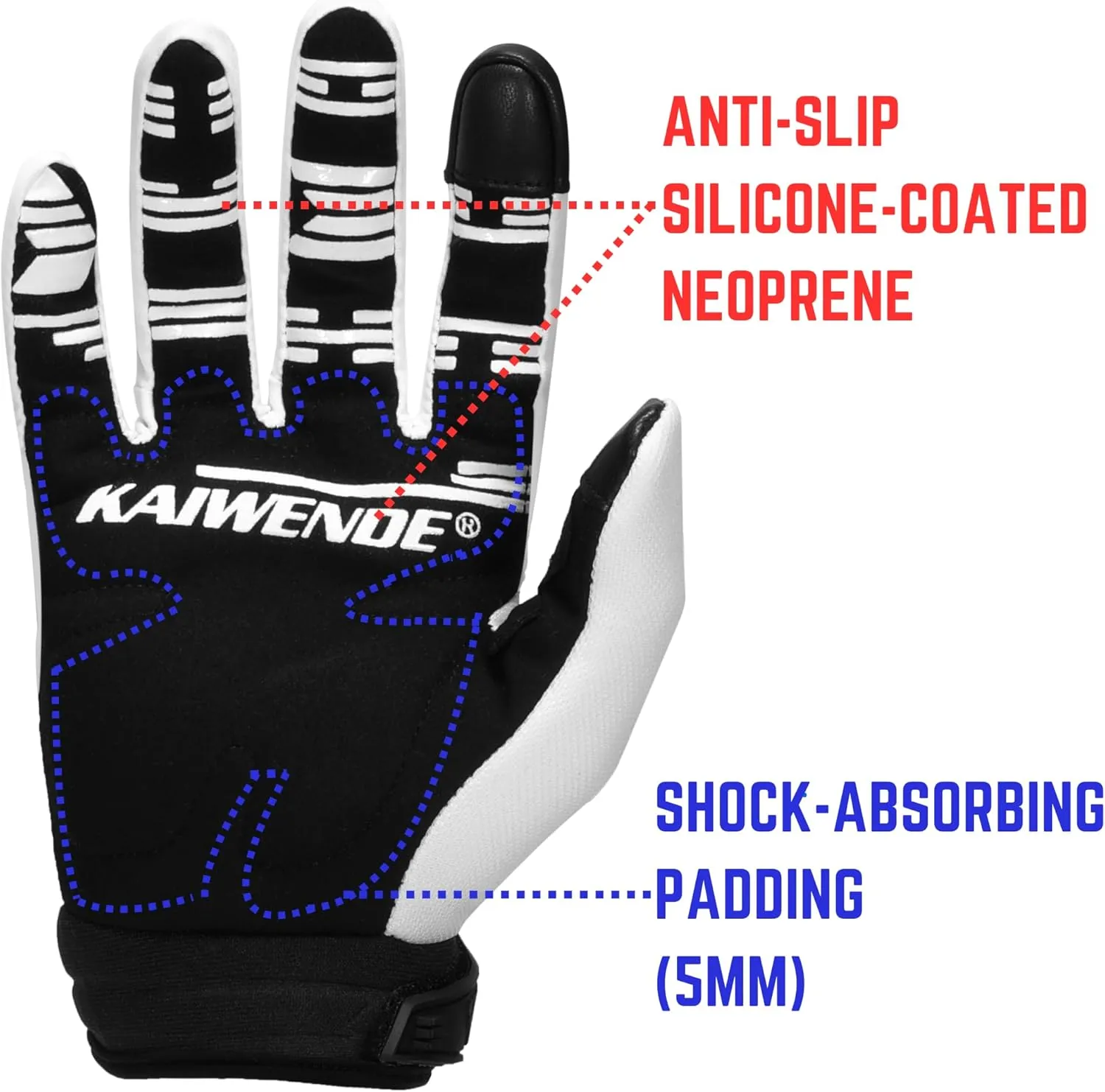 Men’s MTB Gloves-Touchscreen Dirt Bike Riding Gloves for Mountain Bike,ATV,BMX,Off-Road Motorcycles, Scooters,Street Bikes,Motorbike,Motocross Racing & Powersports (White, X-Large)