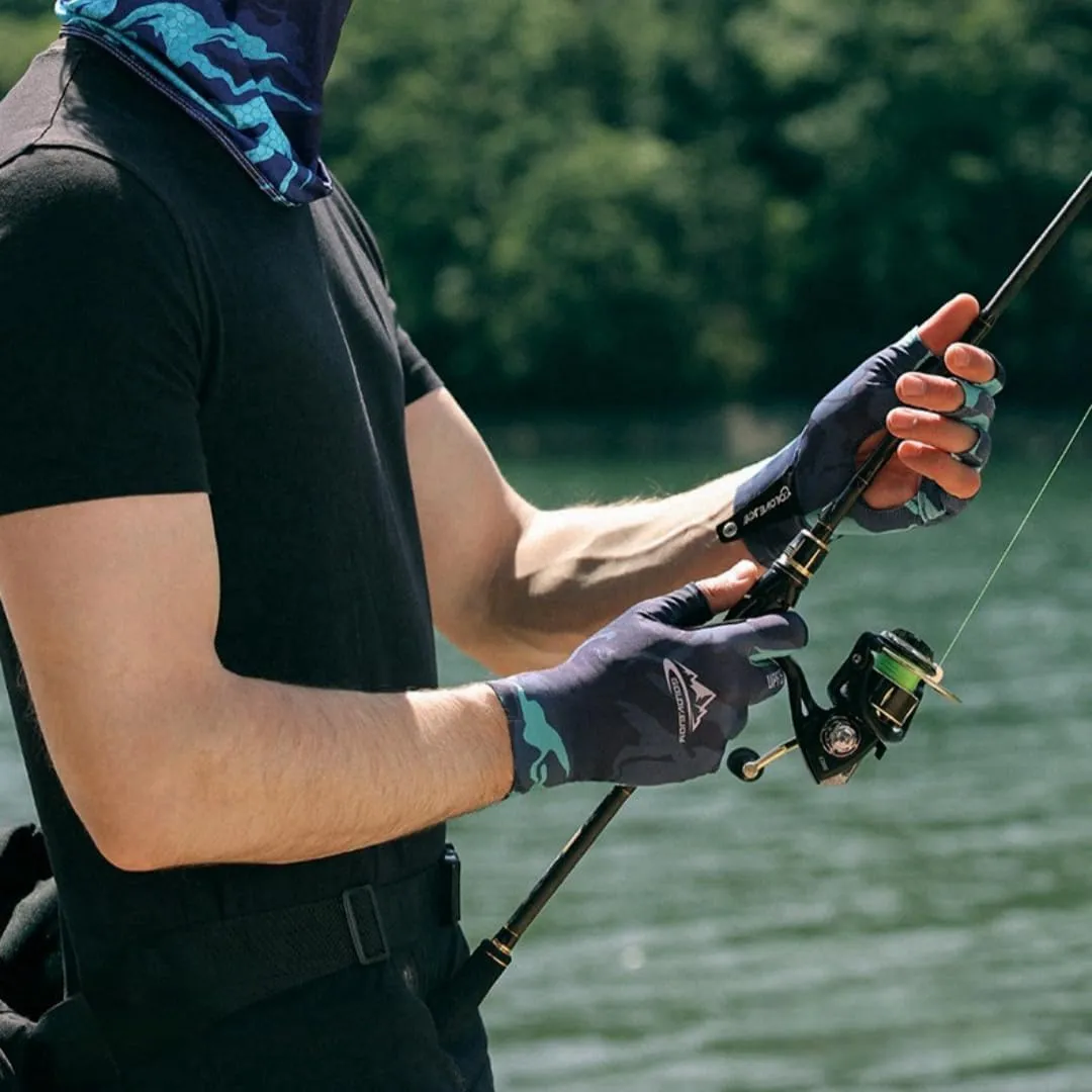 Men's Summer Outdoor Fishing Gloves,Half-Finger Gloves with UV-Proof, Ice Silk, Breathable, Lure Gloves