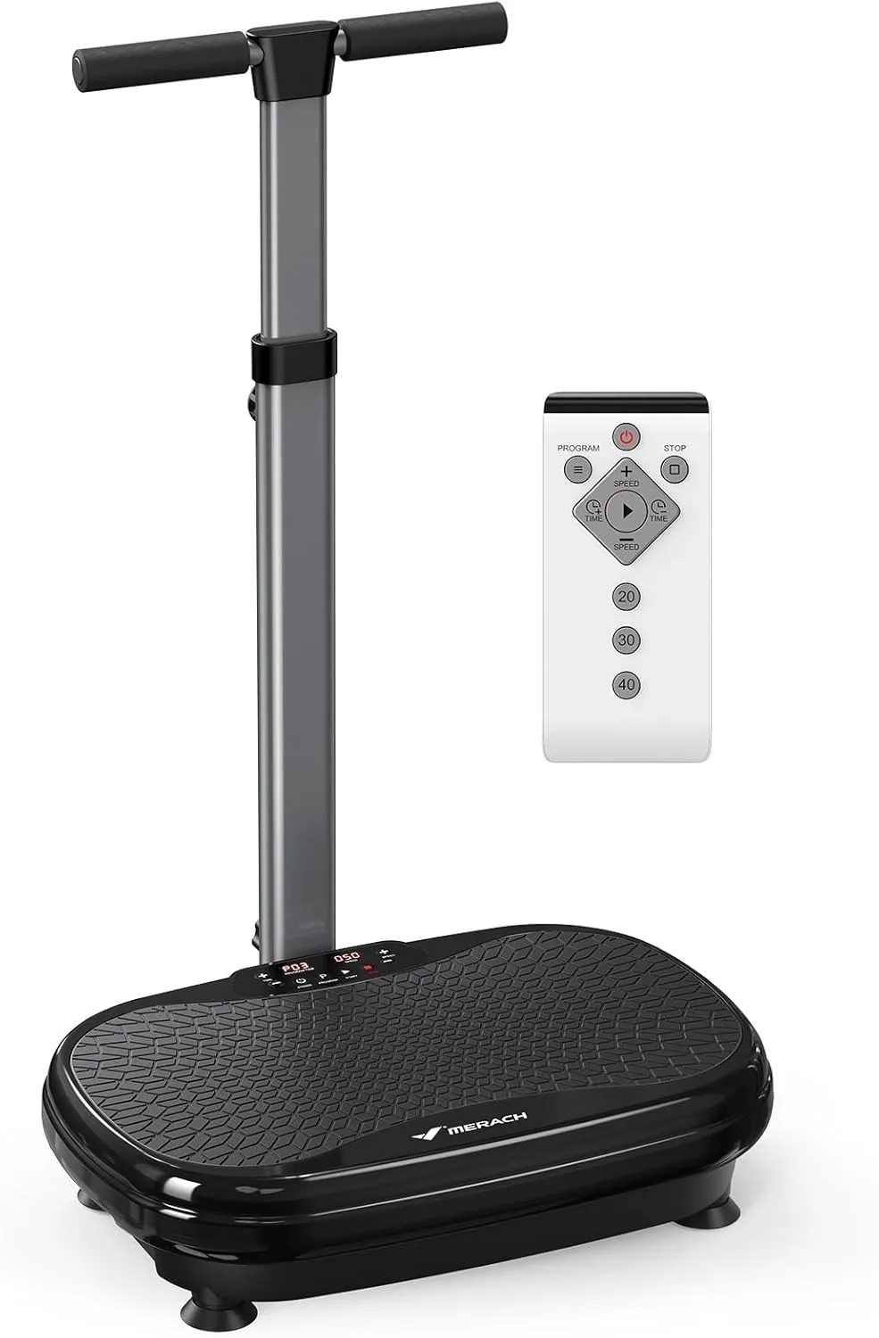 MERACH Vibration Plate Exercise Machine, Vibrating Plate Exercise Machine with Handrails, Full Body Vibration Platform for Women Men, Exercise Equipment for Home