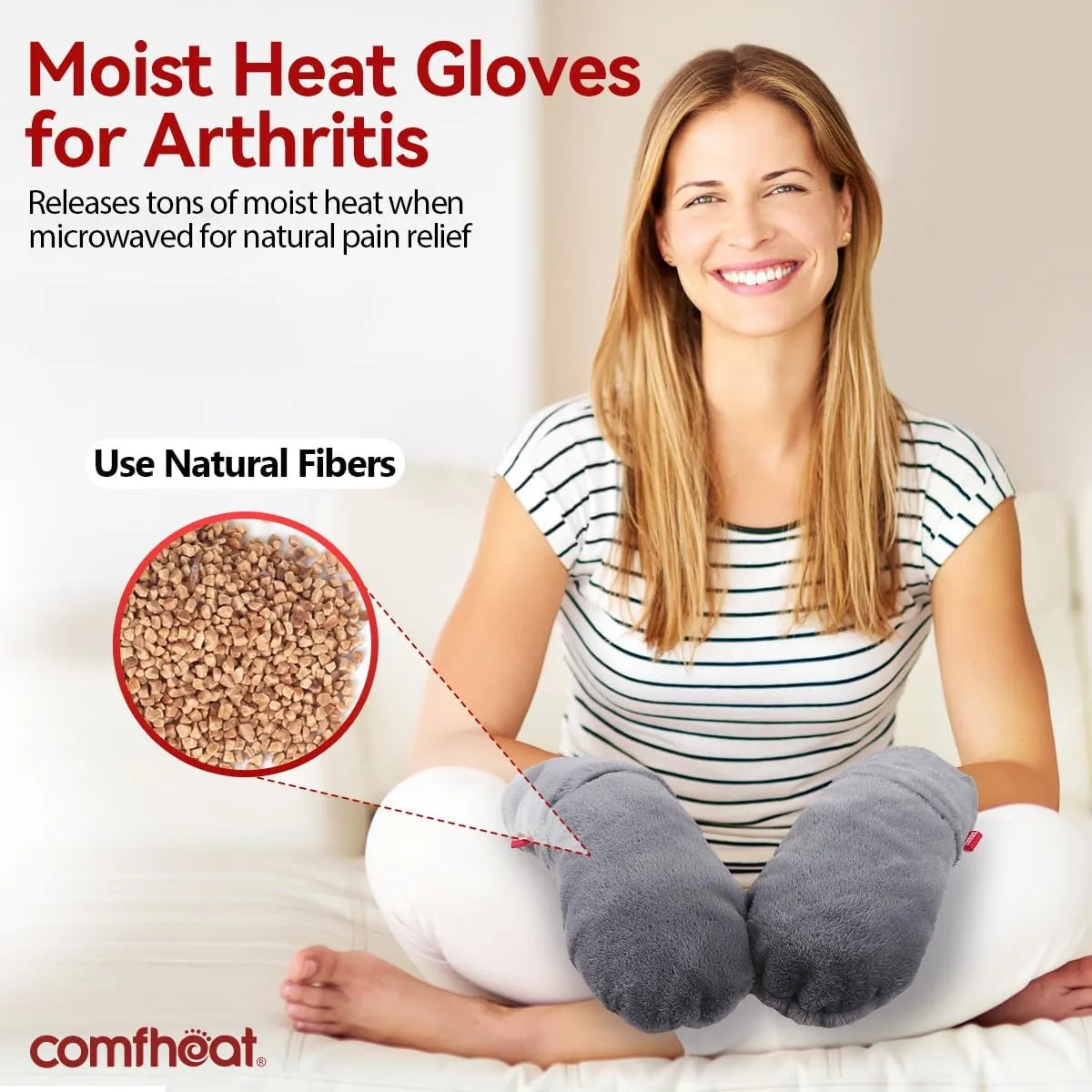 Microwavable Heating Mittens for Hand and Fingers to Relieve Arthritis Pain Heated Hands Mitts Moist Heat Therapy Relief for Stiff, Raynauds, Carpal Tunnel, Lavender Scented Gloves Washable