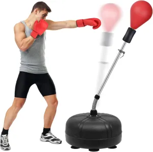 Midkawe Punching Bag with Stand for Adults & Kids, Adjustable Height Free Standing Boxing Reflex Bag, Ideal for MMA Reflex Speed Training, Fitness,Punching and Muscle Building
