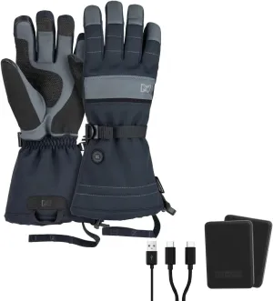 Mobile Warming Battery Operated Heated Gloves Large 3.35 to 3.75 Palm w/Touch Screen Control Black
