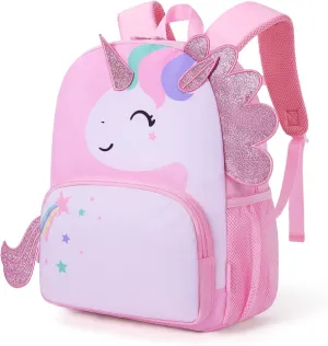mommore Kids Backpack Cute 3D Large Toddler Backpack for Girls Pink Unicorn Child Preschool Kindergarten Book Bag Age 3-6 Water-Resistant with Chest Buckle and Adjustable Strap