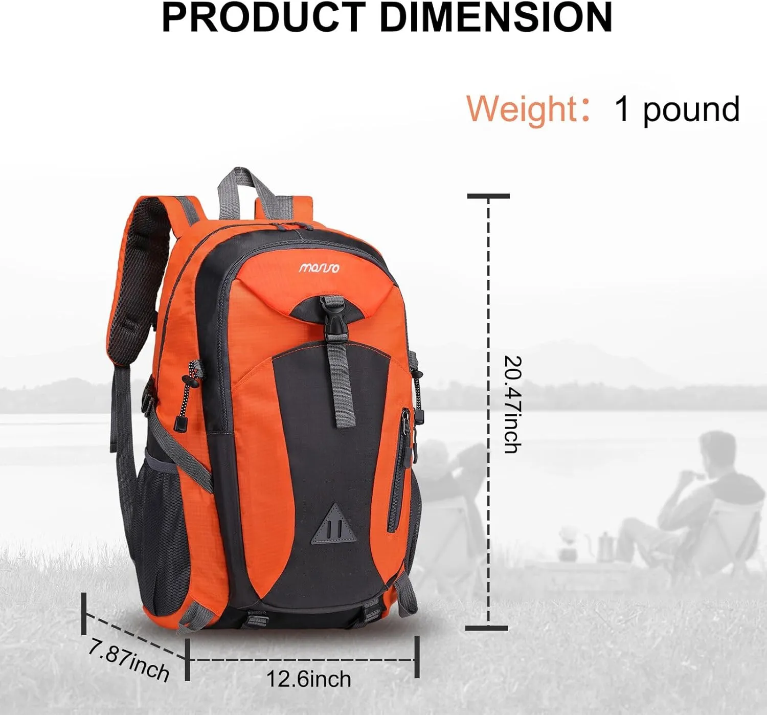 MOSISO Hiking Backpack,40L Waterproof Lightweight Backpack for Hiking Camping Outdoor Sports,Travel Daypack Men Women
