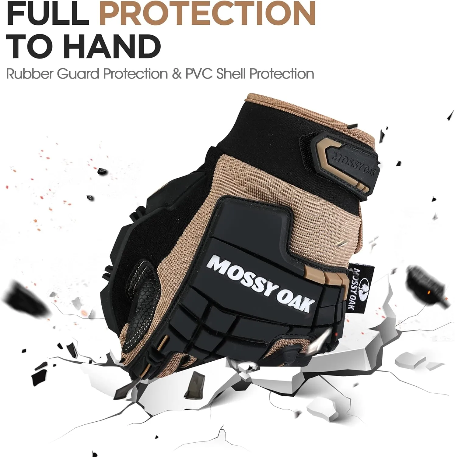 Mossy Oak Motorcycle Gloves for Men, Touchscreen Hunting, Airsoft, Tactical for Shooting, Cycling