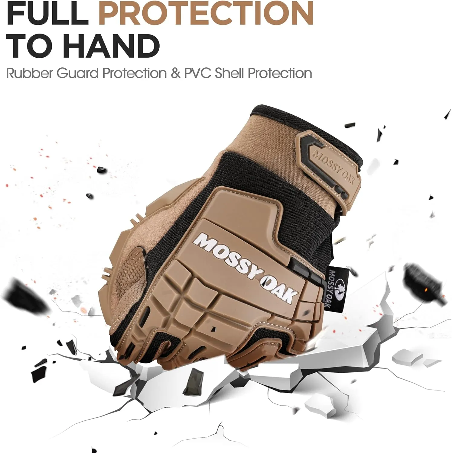 Mossy Oak Motorcycle Gloves for Men, Touchscreen Hunting, Airsoft, Tactical for Shooting, Cycling