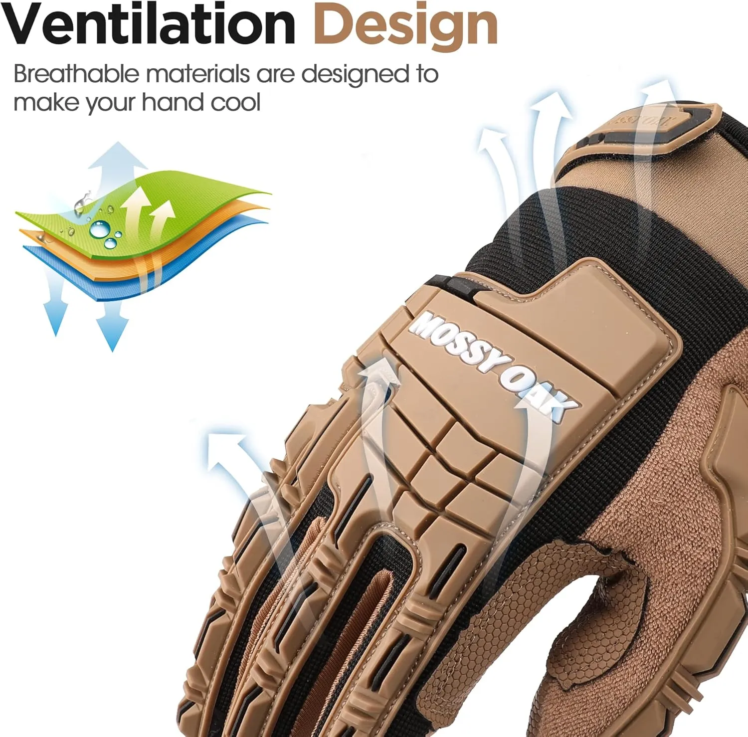 Mossy Oak Motorcycle Gloves for Men, Touchscreen Hunting, Airsoft, Tactical for Shooting, Cycling