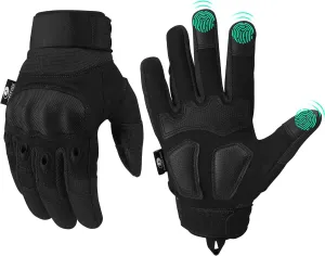 Mossy Oak Tactical Gloves for Men, Touch Screen Airsoft Gloves with Hard Knuckle for Hunting, Paintball, Hiking, Camping