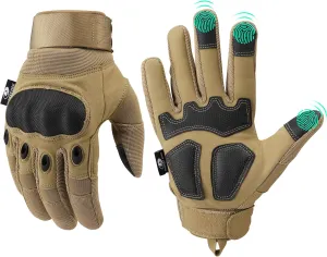 Mossy Oak Tactical Gloves for Men, Touch Screen Airsoft Gloves with Hard Knuckle for Hunting, Paintball, Hiking, Camping