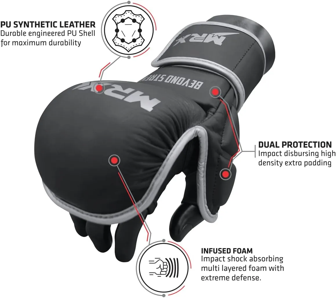 MRX MMA Professional Protective Grappling Gloves 7oz Muay Thai Training Kickboxing Punching Sparring Sports Cage Fighting Combat Glove Boxing Punching Glove Mitts