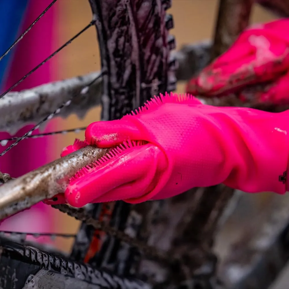 Muc Off Deep Scrubber Gloves M, Pink