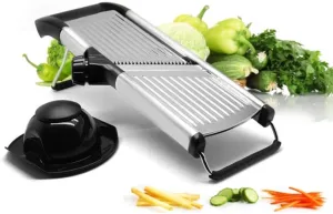 NBDN&Grocery Art Mandoline Slicer - Adjustable, Stainless Steel, V-Shaped Blade, Cut-Resistant Gloves, Blade Guard