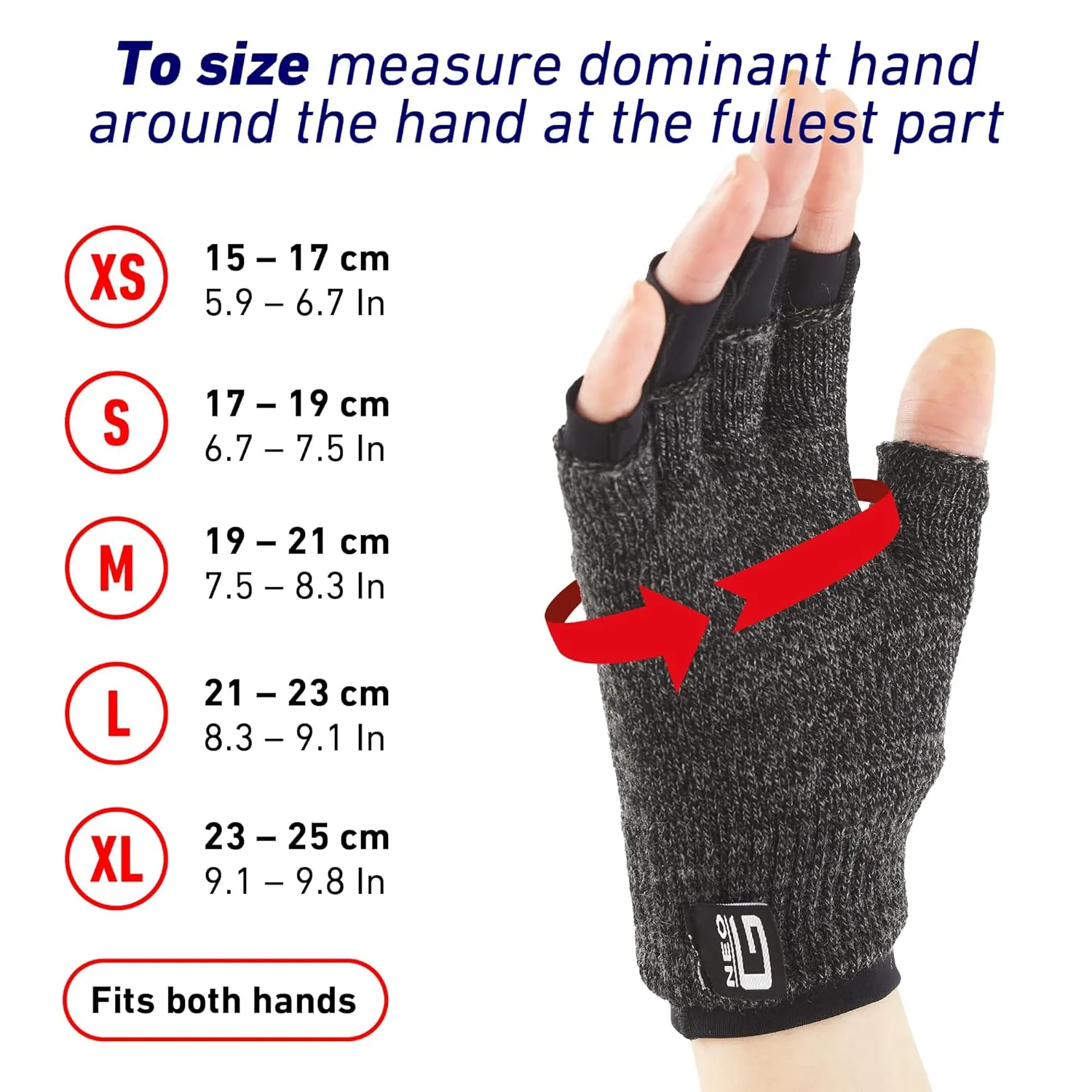 Neo-G Arthritis Gloves - Compression Gloves for Arthritis for women and men, RSI, Joint pain - Dual Layer System for Optimum Mobility, Flexibility, Warmth and Comfort – L - Class 1 Medical Device