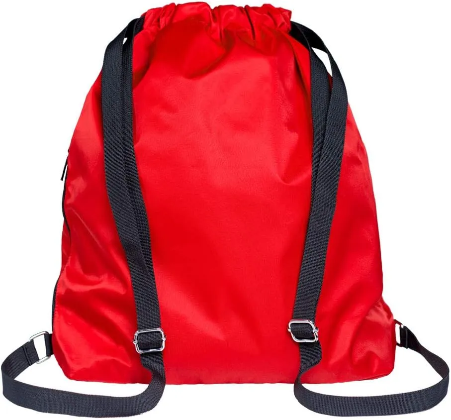 Nfinity Drawstring Backpack – Large Capacity Gym Backpack, Multi-Compartment Cinch Bag with Adjustable Straps & 2 Pockets