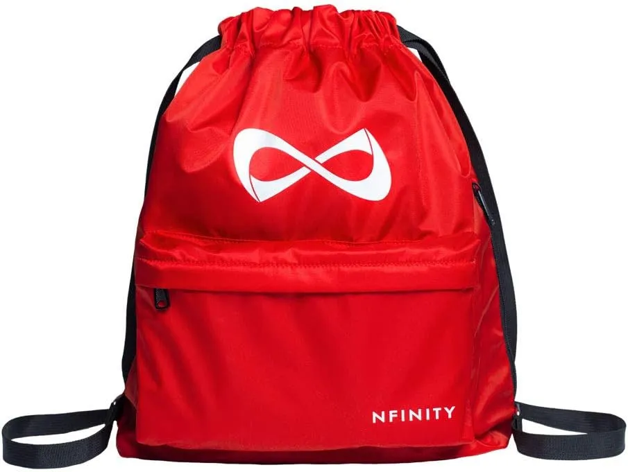 Nfinity Drawstring Backpack – Large Capacity Gym Backpack, Multi-Compartment Cinch Bag with Adjustable Straps & 2 Pockets