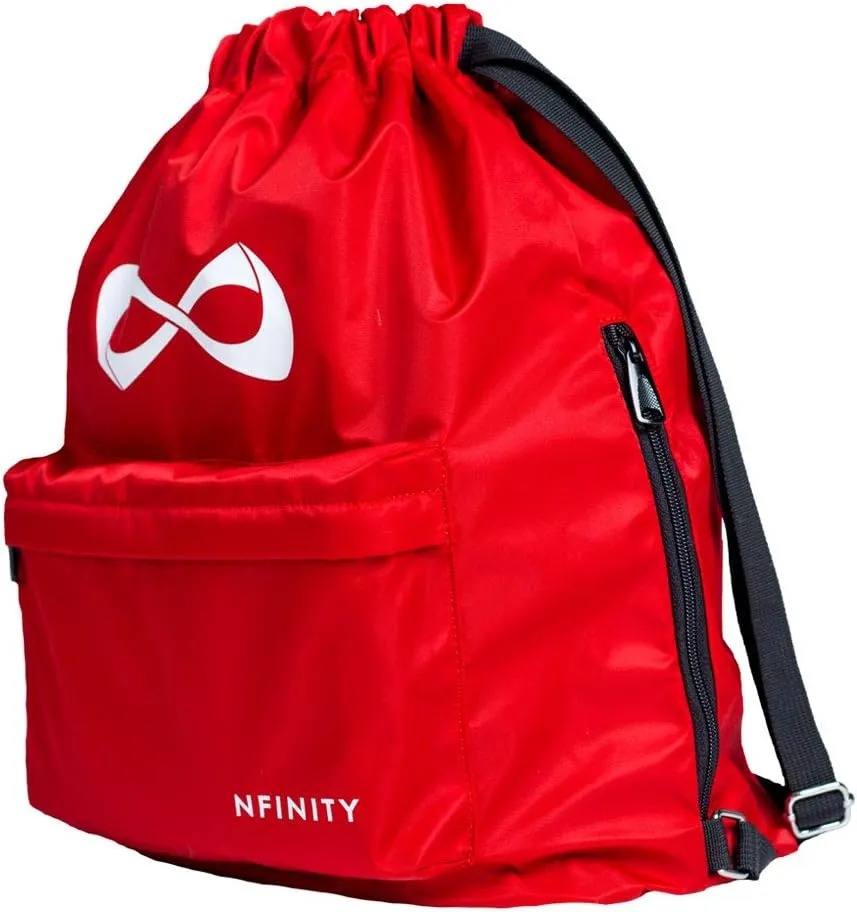 Nfinity Drawstring Backpack – Large Capacity Gym Backpack, Multi-Compartment Cinch Bag with Adjustable Straps & 2 Pockets
