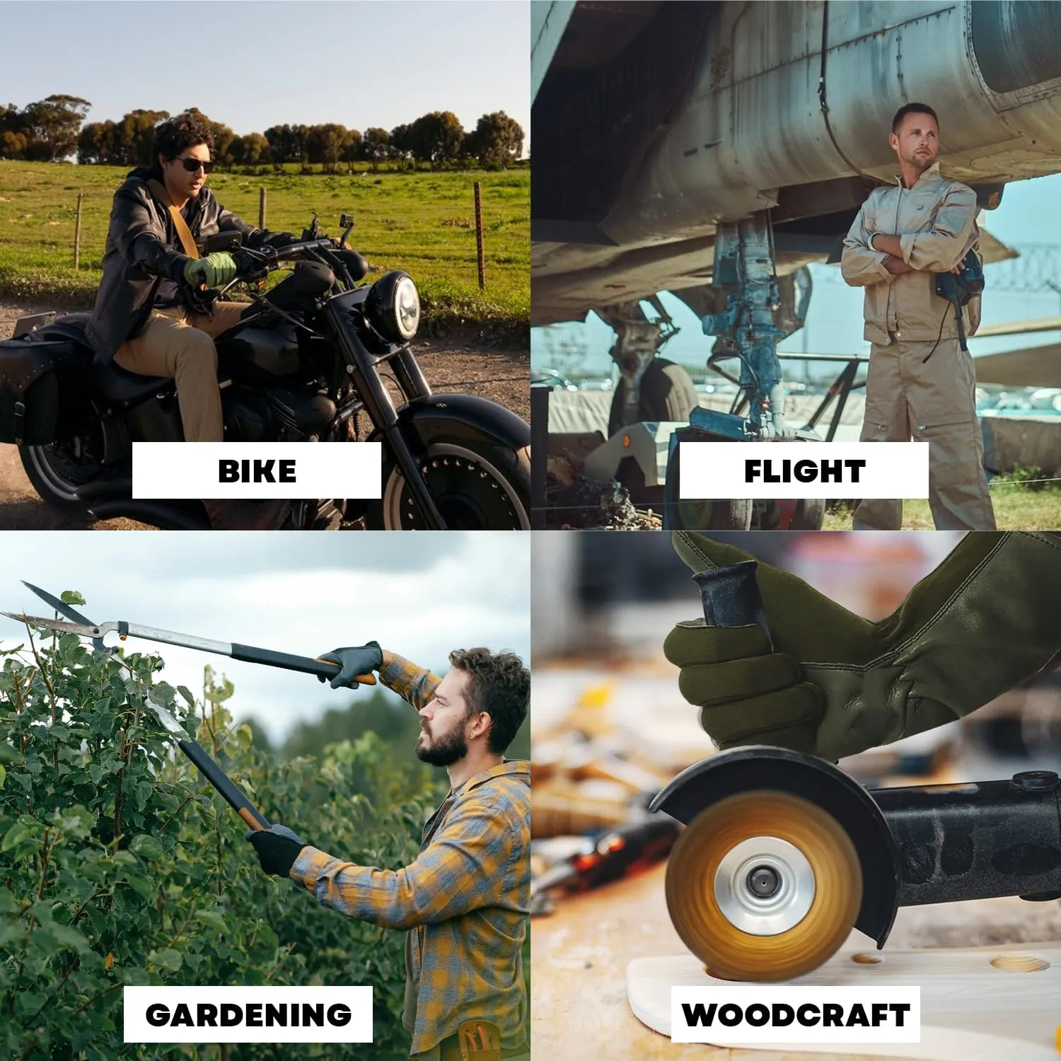 Nomex Flight Gloves, Leather Work Gloves for Men, Soft Durable Sheep Skin Leather Driving, Flying, Gardening Hunting Gloves