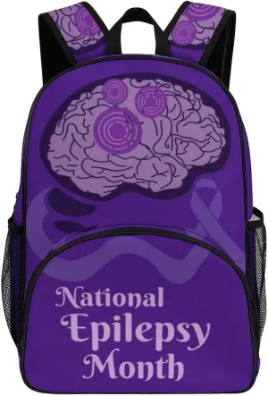 November Is National Epilepsy Awareness Month Backpack for Worker Teacher Business Hiking Travel Bag Shoulders Bag