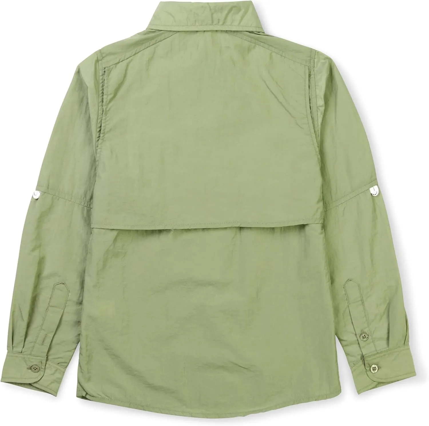 OCHENTA Boys' Button Down Long Sleeve Fishing Shirt Quick-Dry UV Sun Protection Outdoor Tops